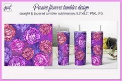 Peonies|Flower tumbler|Tumbler design with peony sublimation Product Image 1