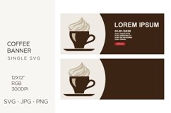 coffee clipart cafe SVG web banner. food, drink landing page Product Image 1