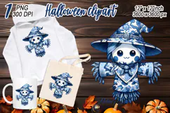Funny Halloween garden scarecrow clipart t shirt designs png Product Image 2