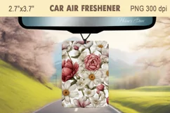 Spring flowers Air Freshener Car|Car air freshin sublimation Product Image 2