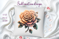 Yarn crochet tea roses clipart | Amazing knitted flower png Product Image 1