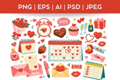 Cute Valentine's Day Bundel| Vector &amp; PNG Illustration Product Image 1