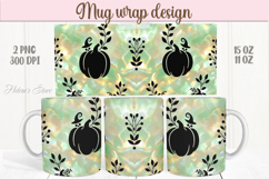 Cute green Halloween pumpkins patterns iridescent mug png Product Image 1