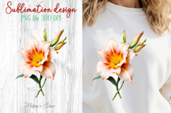 Summer flowers sublimation design png | Cute lily clipart Product Image 1