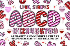 Valentine Alphabet Clip Art, valentines day letters doodle Product Image 1