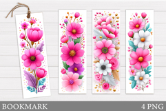 Flowers Bookmark Sublimation. Floral Bookmark Design Product Image 1