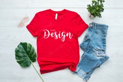 Bella Canvas 3001 Red T-shirt Mockup Unisex Tee Mock up Product Image 1