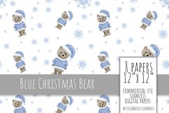 Blue Christmas Bear Digital Paper Product Image 9