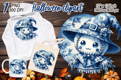 Funny Halloween garden scarecrow clipart t shirt designs png Product Image 2