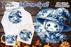 Funny Halloween garden scarecrow clipart t shirt designs png Product Image 2