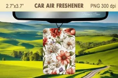 Spring flowers Air Freshener Car|Car air freshin sublimation Product Image 2