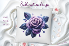 Yarn crochet lilac roses clipart |Amazing knitted flower png Product Image 2