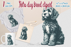 Cute vintage dog clipart | Retro dog breed design png Product Image 1