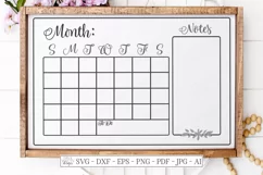 Calendar - SVG DXF - Monthly Farmhouse - Chalkboard Sign EPS Product Image 3