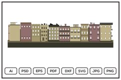 Classic town landscape design illustration Product Image 1