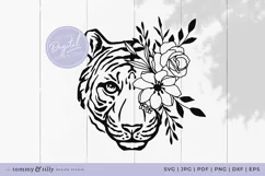 Flower Tiger No.2 SVG Cut File for Cricut and Silhouette Product Image 1