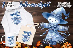 Funny Halloween garden scarecrow clipart t shirt designs png Product Image 1