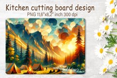 Mountain camping cutting board | Cutting board sublimation Product Image 1