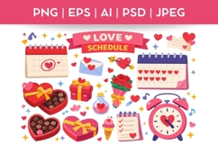 Valentine's Day Bundle|Vector &amp; PNG Illustration Product Image 1