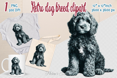 Cute vintage dog clipart | Retro dog breed design png Product Image 1