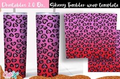 Ombre leopard Valentines day 20 Oz. Skinny Tumbler wrap Product Image 2