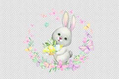 Watercolor Easter Bunny Clipart. Hand painted colorful egg, Product Image 4