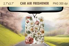 Spring flowers Air Freshener Car|Car air freshin sublimation Product Image 2