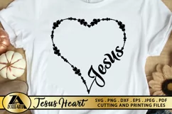 Jesus SVG PNG EPS DXF Floral Heart SVG Monogram SVG Cut file Product Image 1