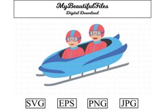 bobsledding SVG - Cute bobsledding SVG, EPS, PNG and JP Product Image 1