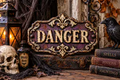 Vintage Halloween Vintage PNG Clipart Signs 7 Product Image 2