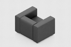 Isometric Arm Chair 3D isolated render Product Image 1