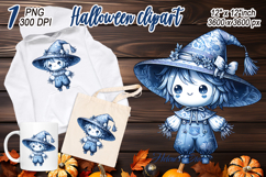 Funny Halloween garden scarecrow clipart t shirt designs png Product Image 1