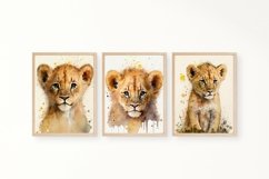 Watercolor Cub Nursery Prints, Set of 3 Prints Product Image 1