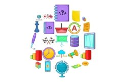 Director icons set, cartoon style Product Image 1