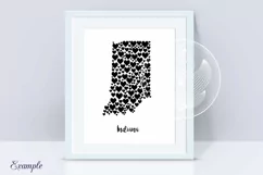 Indiana map with hearts Product Image 2