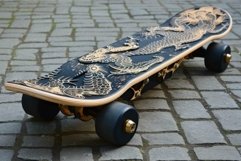 Vibrant bendy skateboard. Generate Ai Product Image 1