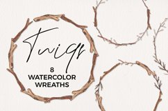 Twigs 8 Wreaths Watercolor Garlands Branches Wood Product Image 1