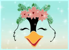 Penguin Face With Poinsettia SVG Dxf Eps Png PDF Files Product Image 3