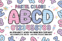 Pastel Patchwork Alphabet &amp; Numbers PNG Clipart Product Image 1