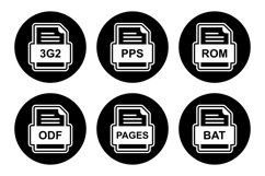 Set Of File Formats Icons Product Image 1