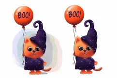 Cute Halloween Cat png, Halloween Sublimation, Cute Cat Product Image 2