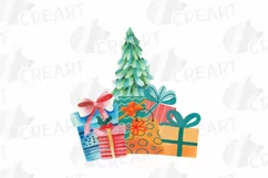 Watercolor Christmas truck clip art. Retro trucks decoration Product Image 6