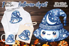 Funny blue Halloween hat kids clipart t shirt designs png Product Image 2