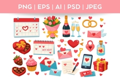 Cute Valentine's Day Doodle| Vector &amp; PNG Illustration Product Image 1
