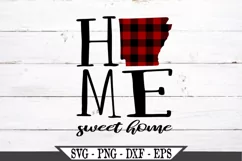 Arkansas State Home Sweet Home Buffalo Plaid SVG Design Product Image 2