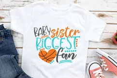 Basketball Baby Sister Biggest Fan SVG DXF PNG Cut File Product Image 2