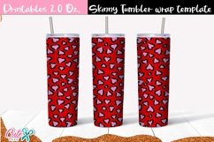 Red heart leopard Valentines day 20 Oz. Skinny Tumbler wrap Product Image 1