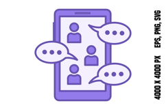 Colored Group Chat Icon Product Image 1