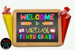Chalkboard Back to School Tenth Grade Sign- First Day School Product Image 2