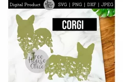 Corgi with Flowers SVG, Floral Corgi Cut File, Welsch Corgi Product Image 1
